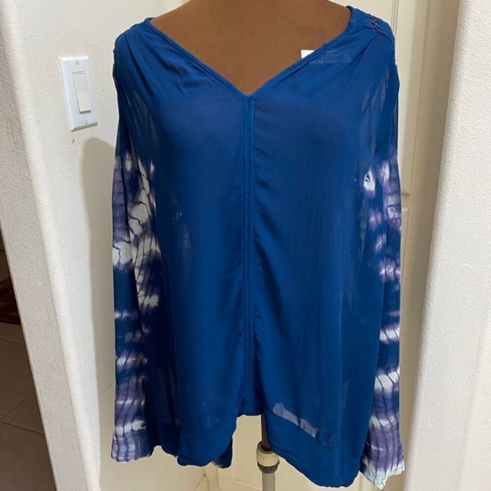 FREE PEOPLE TIE DIE TOP SMALL (OVERSIZED)